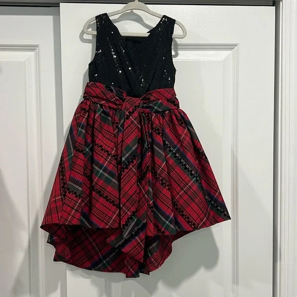 Pippa & Julie Little Girl's Sequin And Plaid Dress - Black Red - Size 4
